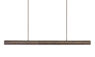 Lyon Five Light Linear Chandelier in Bronze Verdigris/White