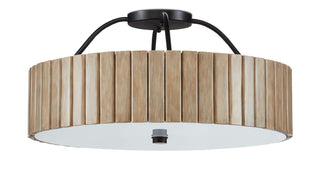Tetterby One Light Semi-Flush Mount in Taupe/Black/White