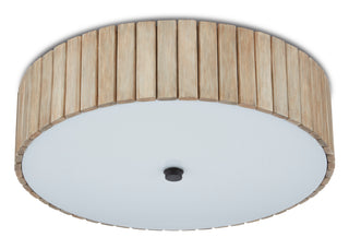 Tetterby One Light Semi-Flush Mount in Taupe/Black/White