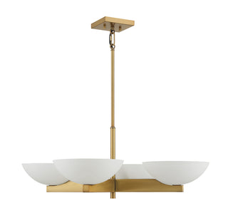 Fallon Four Light Chandelier in Warm Brass