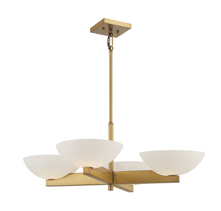 Fallon Four Light Chandelier in Warm Brass