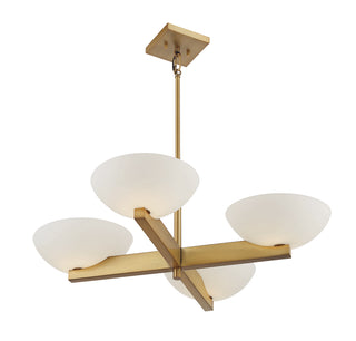 Fallon Four Light Chandelier in Warm Brass