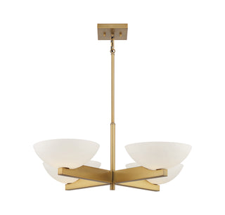 Fallon Four Light Chandelier in Warm Brass