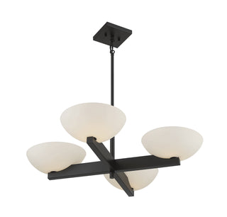 Fallon Four Light Chandelier in Matte Black