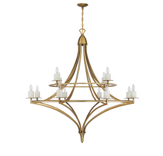 Director 12 Light Chandelier in Warm Brass