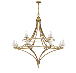 Director 12 Light Chandelier in Warm Brass
