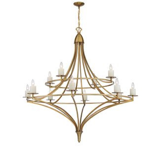 Director 12 Light Chandelier in Warm Brass