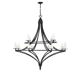 Director 12 Light Chandelier in Matte Black