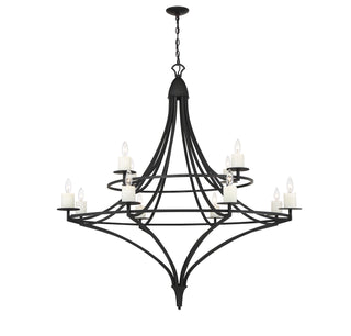 Director 12 Light Chandelier in Matte Black
