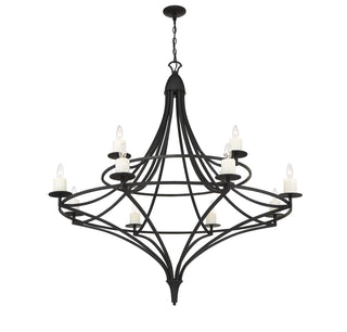Director 12 Light Chandelier in Matte Black