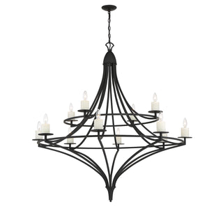 Director 12 Light Chandelier in Matte Black