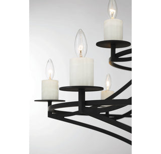 Director 12 Light Chandelier in Matte Black