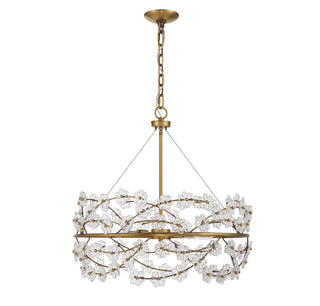 Camille Five Light Chandelier in Warm Brass