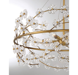 Camille Five Light Chandelier in Warm Brass