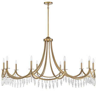 Kameron Ten Light Chandelier in Warm Brass