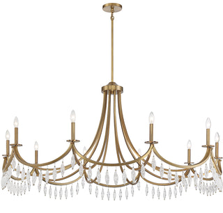 Kameron Ten Light Chandelier in Warm Brass