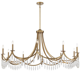 Kameron Ten Light Chandelier in Warm Brass