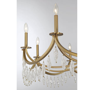 Kameron Ten Light Chandelier in Warm Brass