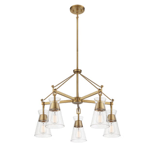 Lakewood Five Light Chandelier in Warm Brass