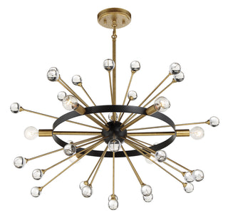 Ariel Six Light Chandelier in Como Black with Gold