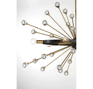 Ariel Six Light Chandelier in Como Black with Gold