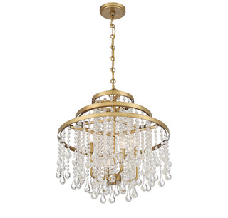 Luna Four Light Chandelier in Warm Brass
