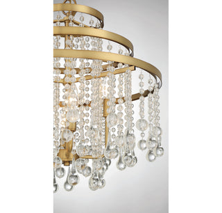 Luna Four Light Chandelier in Warm Brass