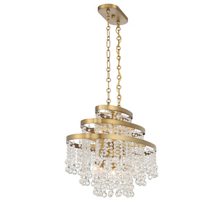 Luna Ten Light Chandelier in Warm Brass