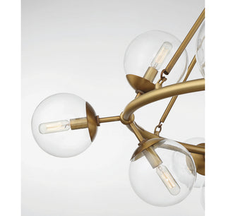 Orion 15 Light Chandelier in Warm Brass