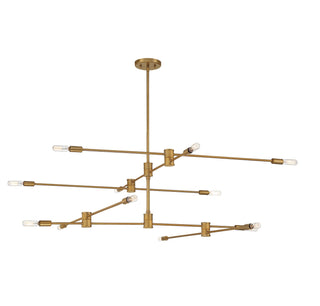 Lyrique 12 Light Chandelier in Warm Brass
