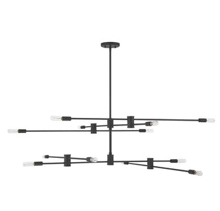 Lyrique 12 Light Chandelier in Matte Black