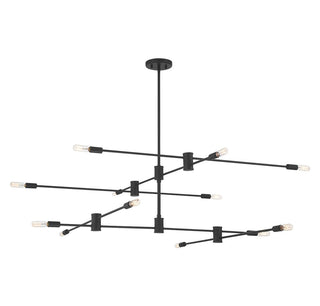 Lyrique 12 Light Chandelier in Matte Black