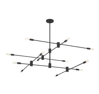 Lyrique 12 Light Chandelier in Matte Black