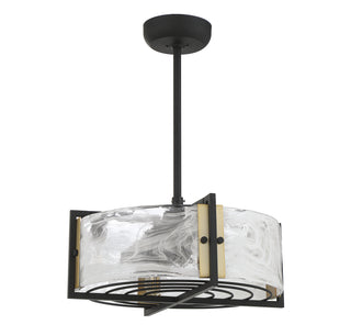 Hayward LED Fan D'Lier in Matte Black with Warm Brass Accents