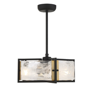 Hayward LED Fan D'Lier in Matte Black with Warm Brass Accents