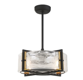 Hayward LED Fan D'Lier in Matte Black with Warm Brass Accents