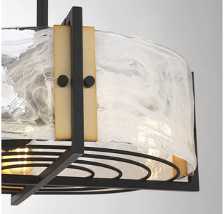 Hayward LED Fan D'Lier in Matte Black with Warm Brass Accents