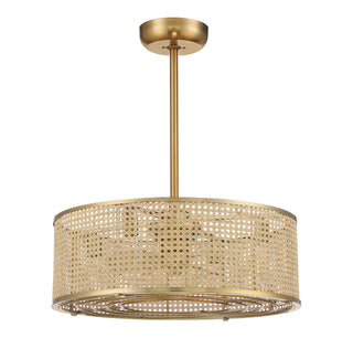 Astoria LED Fan D'Lier in Warm Brass