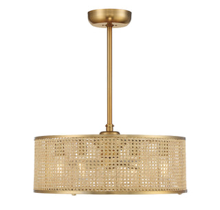 Astoria LED Fan D'Lier in Warm Brass