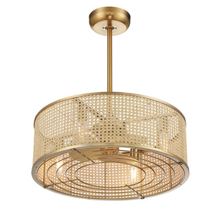 Astoria LED Fan D'Lier in Warm Brass
