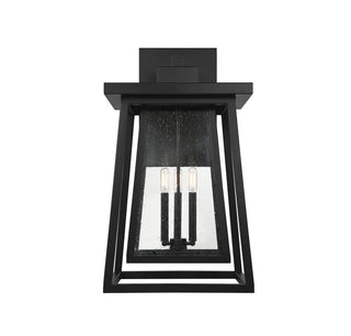 Denver Three Light Outdoor Wall Lantern in Matte Black