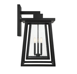 Denver Three Light Outdoor Wall Lantern in Matte Black