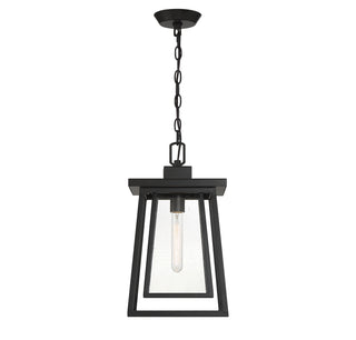 Denver One Light Outdoor Hanging Lantern in Matte Black