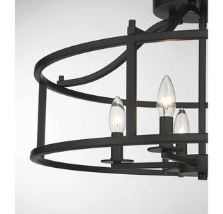 Stockton Five Light Semi Flush Mount in Matte Black