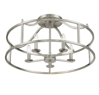 Stockton Five Light Semi Flush Mount in Satin Nickel