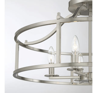 Stockton Five Light Semi Flush Mount in Satin Nickel