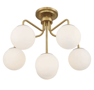 Marco Six Light Semi-Flush Mount in Warm Brass