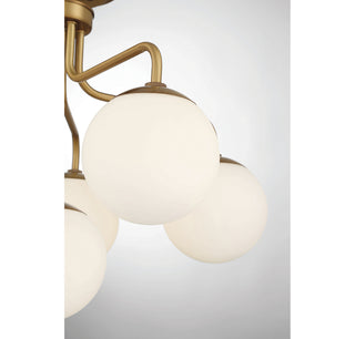 Marco Six Light Semi-Flush Mount in Warm Brass