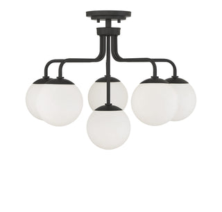Marco Six Light Semi-Flush Mount in Matte Black