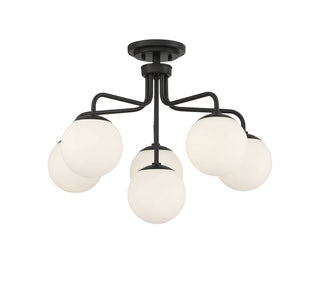 Marco Six Light Semi-Flush Mount in Matte Black